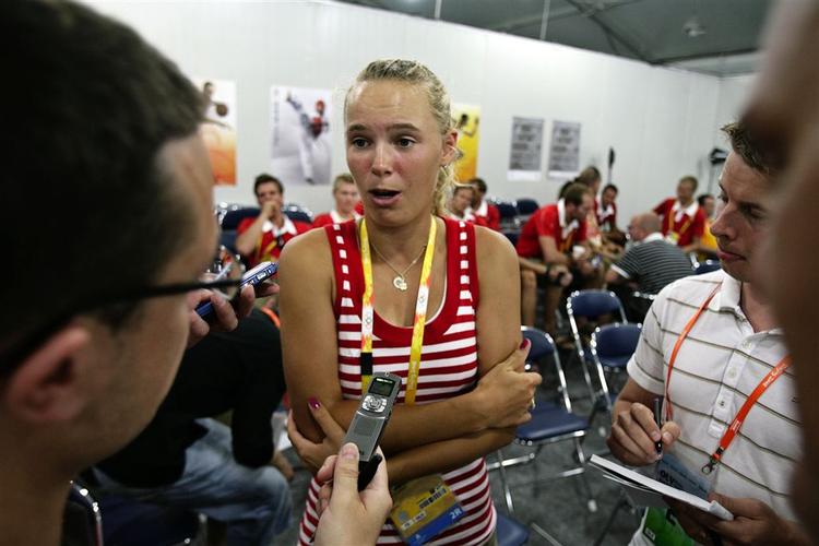 Lodtrækningen til den olympiske tennisturnering blev foretaget, mens Caroline Wozniacki var til flaghejsning og pressemøde i OL-byen. 