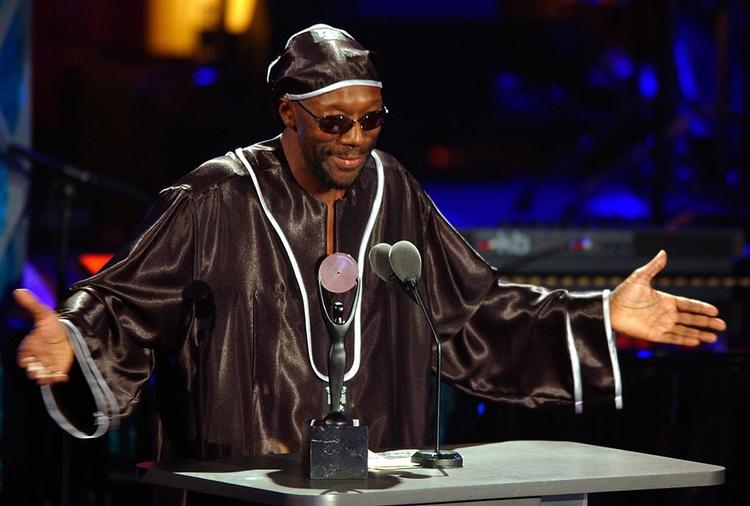 Isaac Hayes ved Rock and Roll Hall of Fame 2002. Arkivfoto. 