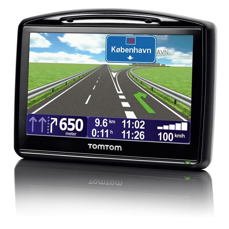 TomTom-skærmen viser tydeligt vej til den rigtige afkørsel på motorvejen. (PR-foto) 