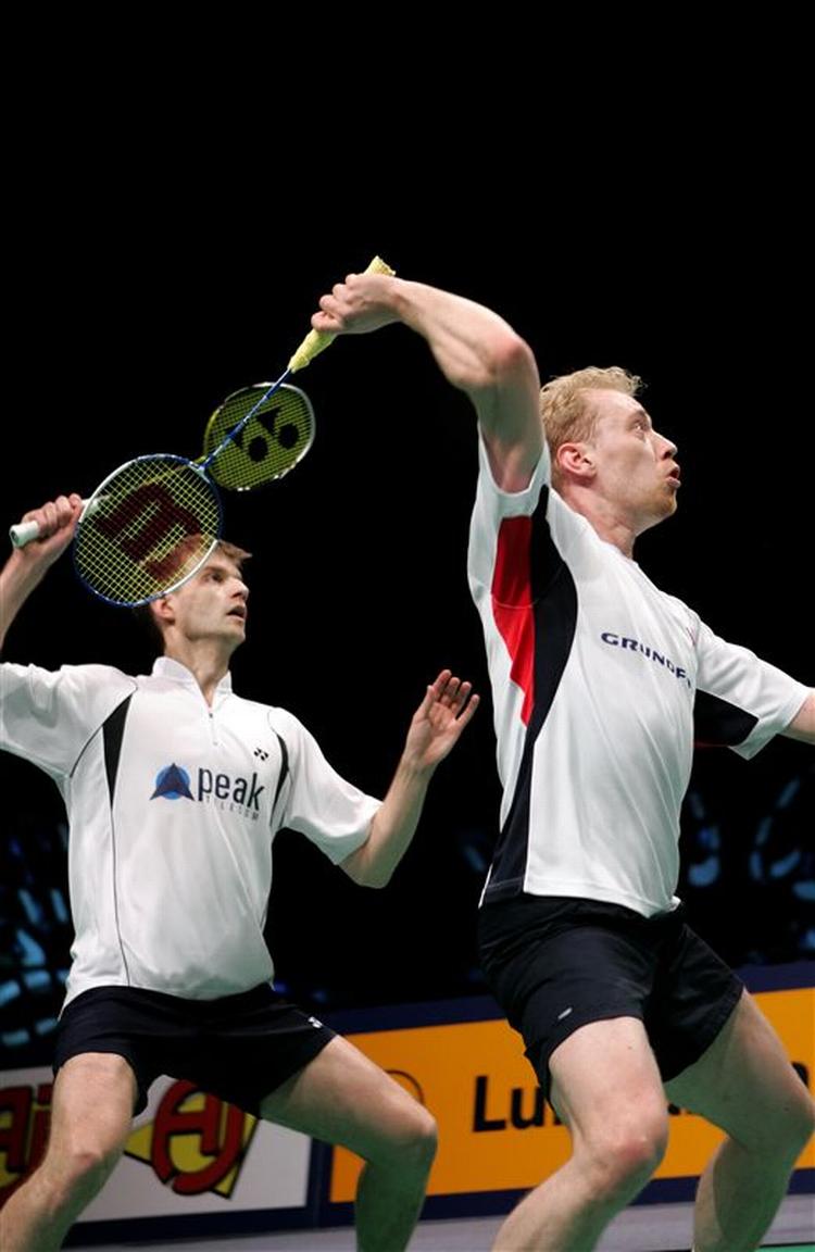 Lars Paaske og Jonas Rasmussen kommer nu til at spille om medaljer efter sejren i kvarfinalen. Arkivfoto. 