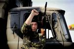 Russiske soldater på georgisk territorium. 