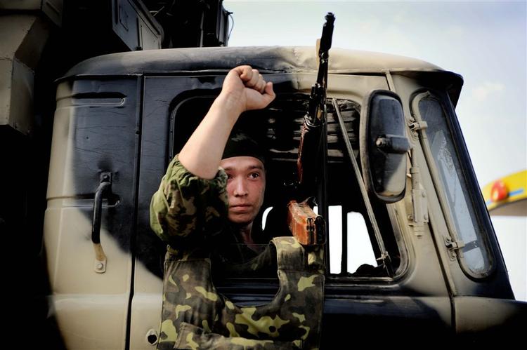 Russiske soldater på georgisk territorium. 