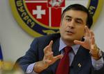 Georgiens præsident, Mikhail Saakasjvili, taler til et møde i Tbilisi. Arkivfoto. 