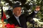 Den afghanske præsident Hamid Karzai på en pressekonference. 