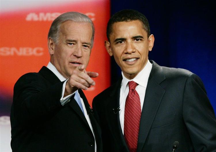Joe Biden og Barack Obama er det demokratiske makkerpar i årets præsidentvalg. 