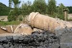 Et foto fra Kinas Xinhua nyhedsbureau 27. juni 2008 viser angiveligt resterne af atomanlægget Yongbyons køletårn. Arkivfoto. 