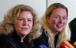 Eva Wagner-Pasquier (tv) og Katarina Wagner mødtes med pressen i Beyreuth i dag. 