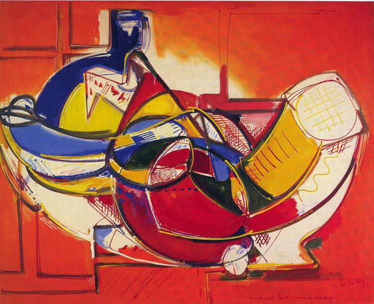 Dette værk af Hans Hofmann var blandt de stjålne malerier. 