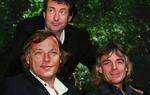 David Gilmour, Nick Mason, og til højre Richard Wright i New York i 1988. 
