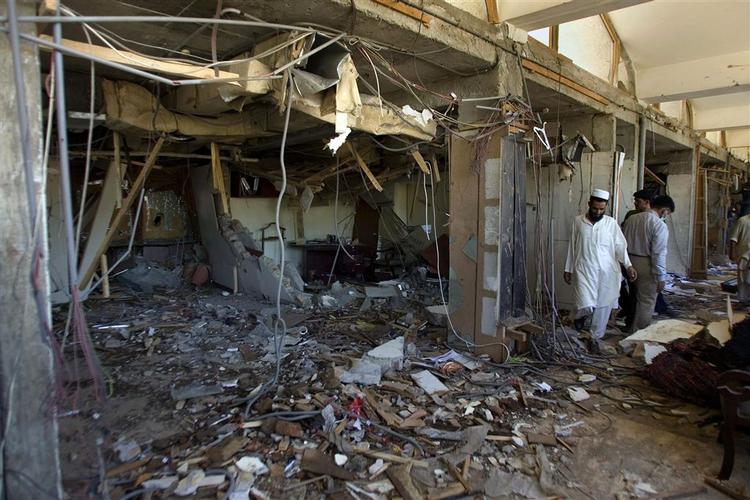 The Marriott Hotel in Islamabad which was devastated by an explosion last Saturday. Some 60 people were killed. 