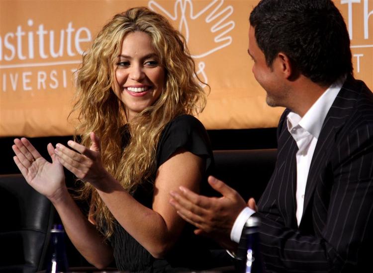 Shakira til konference på Columbia University i New York onsdag. 
