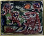 Jorn-komposition uden titel fra begyndelsen af 1940erne. 37 x 30 cm, olie på lærred. 