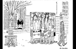 Tegning af satiretegneren Bo Bojesen. Bojesen døde for knap to år siden, 83 år gammel. 