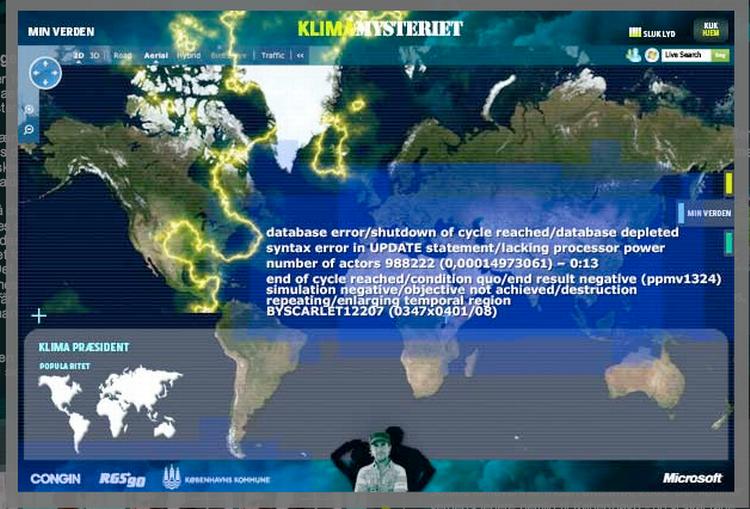 Klimamysteriet er en ny tilgang til at undervise teenagere i klimaproblematikker. Her er et af de første spor til at løse mysteriet: en fejlmeddelelse og et landkort... 