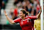 Merete Pedersen spillede sin landskamp nummer 132, da Danmark kvalificerede sig til EM-slutrunden i Finland. Arkivfoto. 