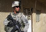 Amerikansk soldat på patrulje i Irak. Soldaten er ikke identisk med den 25-årige soldat, der omtales i artiklen. 