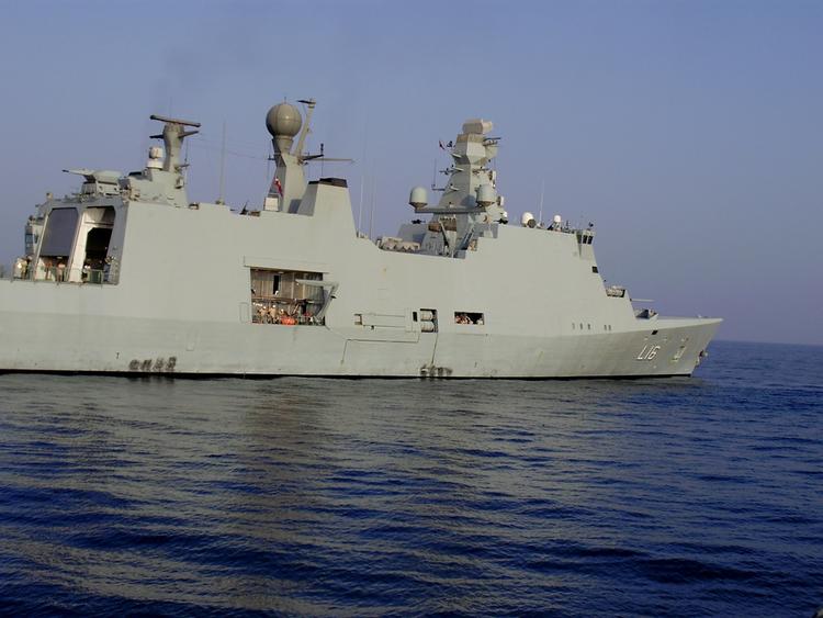 Denmark's warship Absalon, part of Task Force 150 off Somalia. 