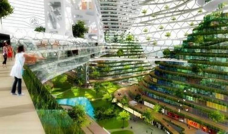 Den vertikale by er en af fremtidsvisioner der blev præsenteret på arkitekturbiennalen i Venedig. 