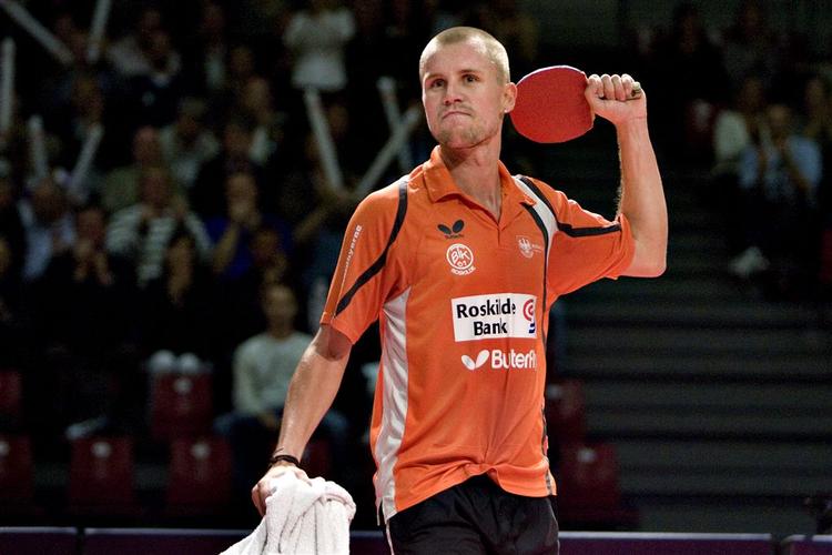Michael Maze har vundet fire af sine fem kampe ved EM, hvor han foreløbig kun har tabt til tyskeren Timo Boll. Arkivfoto. 