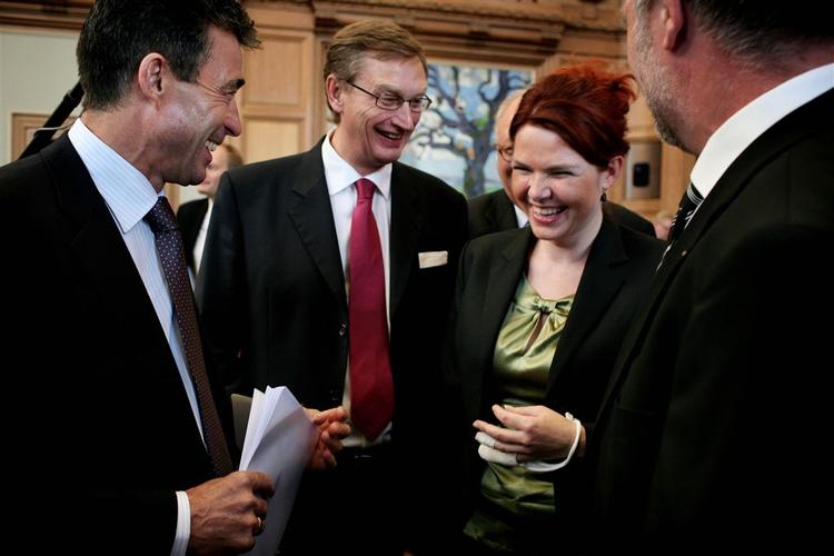 Anders Fogh Rasmussen og partifællerne Kim Andersen og Inger Støjberg i forbindelse Folketingets åbning. 