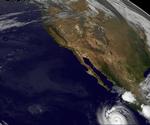 Orkanen Norbert, der her ses på et satellitfoto, truer med at lave ødelæggelser i Mexico. 