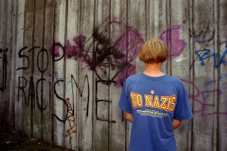 Nazistisk graffiti på bygninger i Århus centrum har sendt to unge århusianere i armene på politiet. Arkivfoto. 