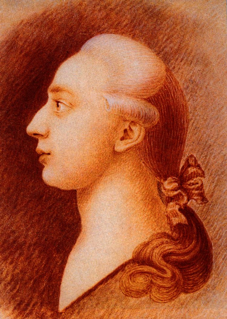 Den 25-årige Giacomo  Casanova portrætteret af sin bror,  Francesco, der var billedkunstner.  Illustration fra bogen 