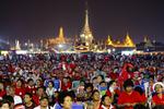 Som svar på de mange protester mod regeringen, demonstrerede regeringstilhængere i dag i en park i Bangkok, Thailand. 