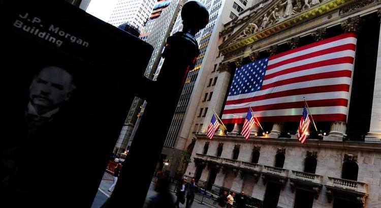 Wall Street i USA, hvor aktierne endnu engang er faldet drastisk. 