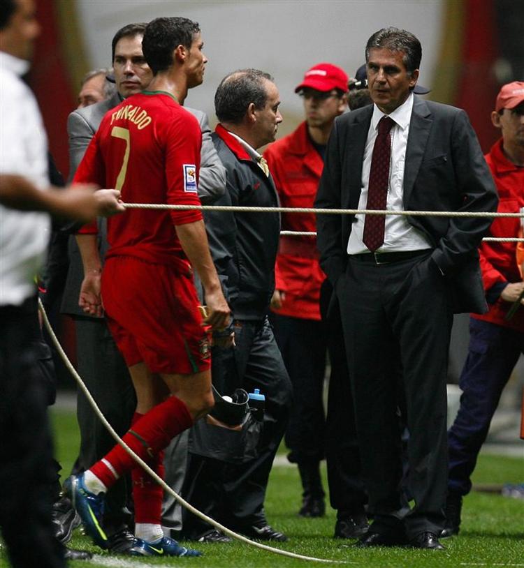 Portugals store stjerne, Ronaldo, og træner Carlos Queiroz var dybt skuffede efter kampen mod Albanien. 