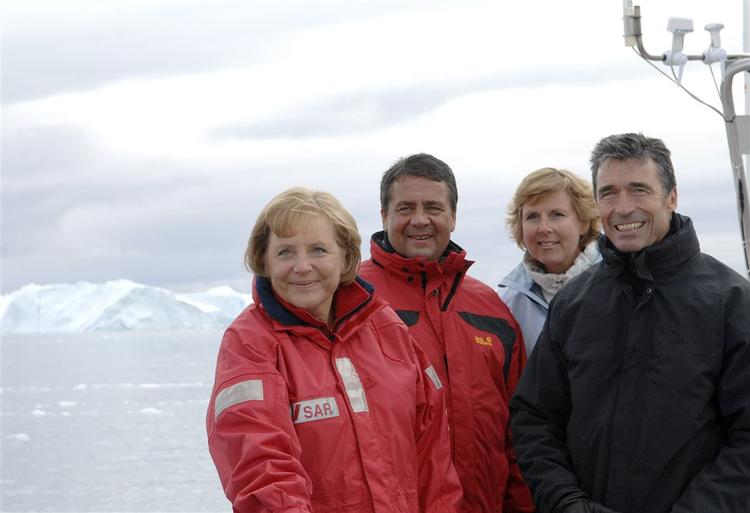 Merkel på besøg i Ilulissat. 