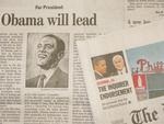 'Lederkollegiet træffer et usædvanligt valg', står der i forsidehenvisningen på The Philadelphia Inquirer om avisens valg af foretrukken præsidentkandidat. 