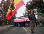 Tyske højreekstremister demonstrerer i Rostock. Arkivfoto. 