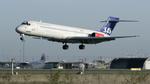 Et fly i MD-80-serien foretog en sikkerhedslanding på grund af en revne i ruden. Arkivfoto 