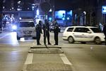 Politiet i Mimersgade mandag aften. 
