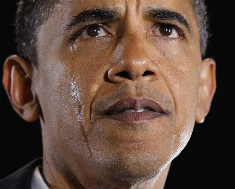 Barack Obama lod følelserne få frit løb under et valgmøde i North Carolina. 