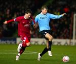 Mikael Antonsson (til højre) i kampe mod skotske  Aberdeen i sidste sæsons Uefa Cup. 