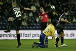 Kenneth Emil Petersen (nummer 22) sparker i frustration bolden væk i kampen mod Brøndby i mandags. 