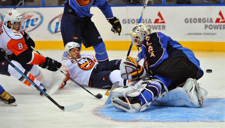 New York Islanders kunne ikke passere Atlanta-målmanden i tredje periode. Og så tabte Frans Nielsens hold for ottende gang i denne sæson. 