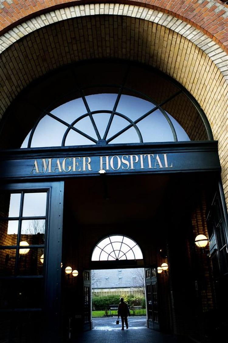 Amager Hospital i København - nu er strejken blandt portørerne slut. 