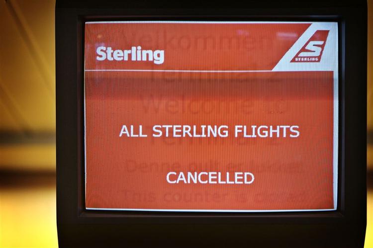 Sådan ser der ud i Kastrup Lufthavn i dag, efter at Sterling har indgivet konkonkursbegæring. 