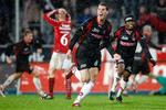 Jonas Borring blev matchvinder for FC Midtjylland, der slog Vejle på hjemmebanen i regnen på heden. 