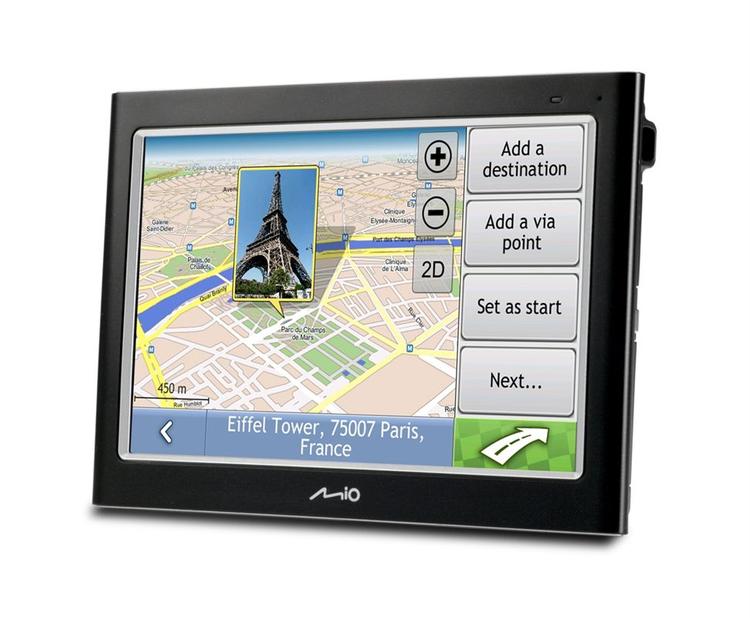Nyt GPS-apparat fra Mio kan både vise vej og vise tv-programmer. Det sidste kan være ulovligt. 