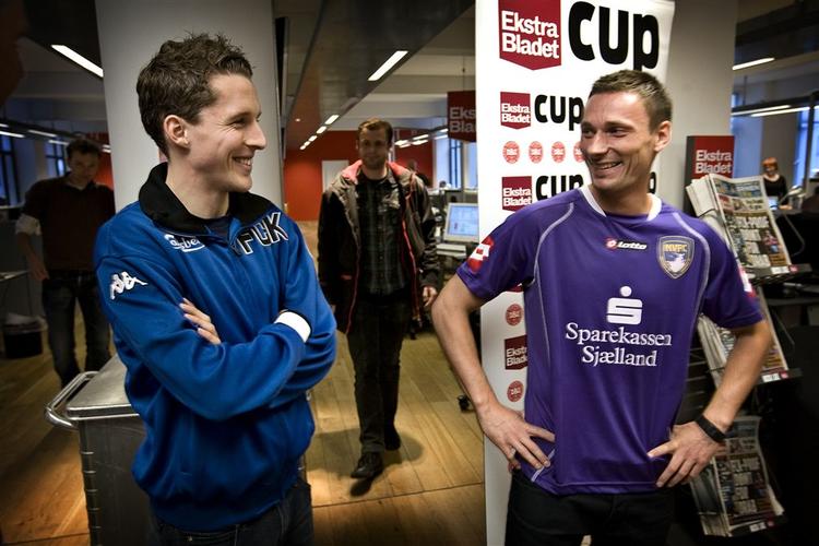 Morten Nordstrand og Stefan Håkansson mødtes i går i forbindelse med lodtrækningen til pokalsemifinalerne, der fik det udfald, at de skal mødes to gange igen til foråret. 