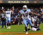 Tennessee Titans receiver Justin Gage var igen blandt de toneangivende på det flyvende tophold. Arkivfoto. 