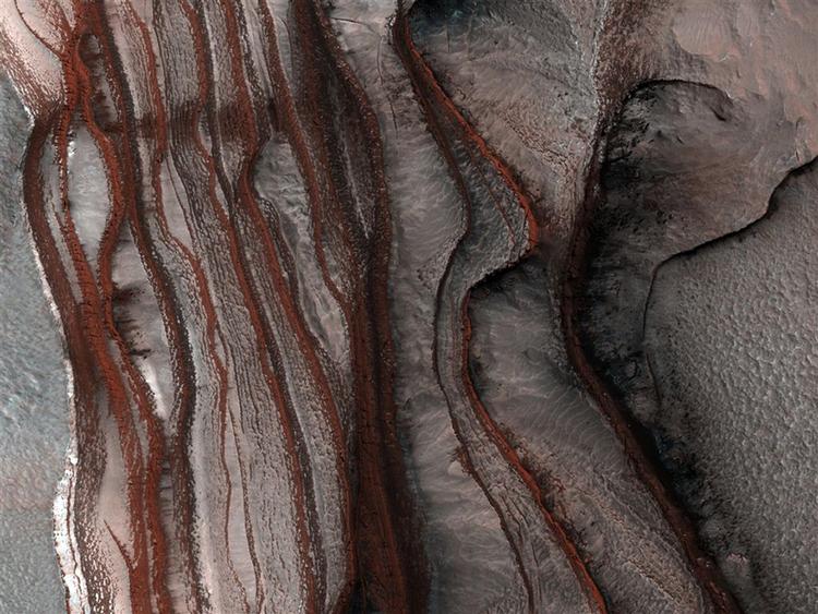 Her er det et arkivbillede fra september af polarisen på Mars. 