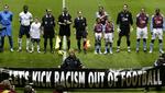 Britiske fodboldspillere er med til at bekæmpe racismen. Her er det aktørerne fra Aston Villa og Tottenham, der mødes i enighed om at racismen 'skal sparkes ud af fodbolden'. 