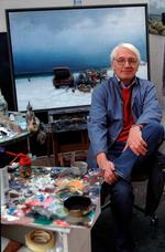 Poul Anker Bechs malerier blev de seneste år nærmest solgt i takt med, at de blev hængt op. Foto fra Poul Blaks samtalebog med kunsteren 