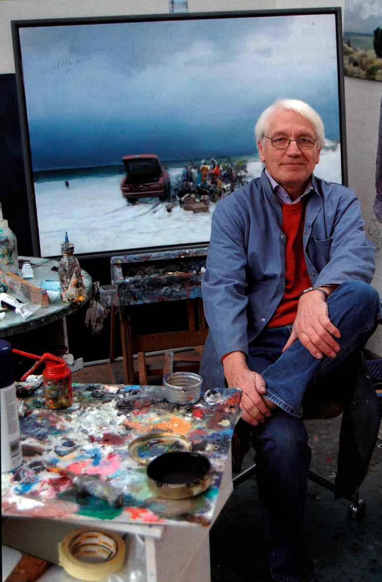 Poul Anker Bechs malerier blev de seneste år nærmest solgt i takt med, at de blev hængt op. Foto fra Poul Blaks samtalebog med kunsteren 
