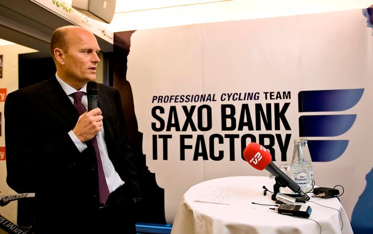 Holdejer Bjarne Riis under dagens pressemøde. Foto: Jens Dresling 